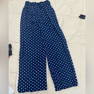Brand new in bag navy blue polka dot pants